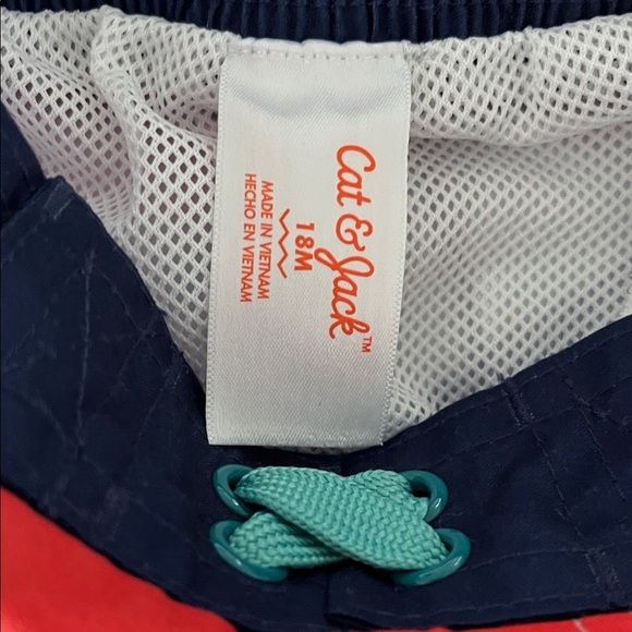 Cat & Jack Navy and Red Swim Shorts NWOT - Picture 2 of 4